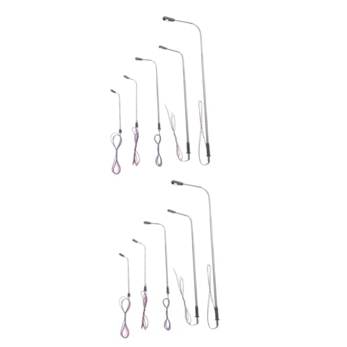 HOOTNEE 2sets 80mm Miniature Lights for Dollhouse Led Street Lighting Microscopic Model Complete Wires 5pcs*2