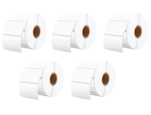 Image of True-Ally 5Pcs 38x25 Direct Thermal Barcode Label - 1.5 x 1 inch - 38mm x 25mm - 1 Ups - 1000 Labels Per Roll - White Self Adhesive Sticker for Printing Barcoding (5 Rolls Per Pack (5000 Labels))