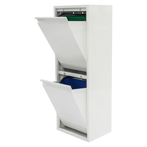 Caneca de basura rectangular de 15 gal con gabinete oculto blanco miniatura 4