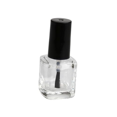 Hemobllo 10 Piezas Botellas de Esmalte de Uñas Vacías Cuadradas con Pincel Integrado Paquete Unidades Frascos de Vidrio Duraderos sin Fugas para Esmalte DIY