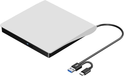 Image of NEXSA USB 3.0 External CD DVD Drive Slim Portable Optical Burner Reader | High-speed external optical drive for desktop and laptop PCs. Reads and writes CD DVD media via USB 3.0 line.