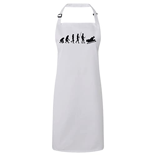 Tablier cuisine premium blanc Evolution Koto avec motif de musique japonaise