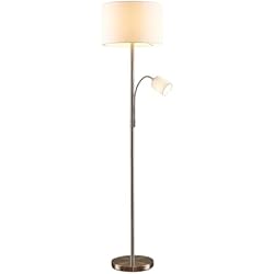 Lamparas Para Salon Amazon Lindby Lámpara de pie 'Jaileen' (Moderno) en Blanco hecho de Textura, Tela, Tejido, Seda e.o. para Salón & Comedor (1 llama, lámpara de pie textil