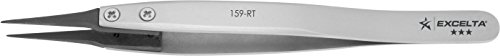 Excelta - 159-RT - Tweezers - Replaceable Tip - Straight -Three Star - Carbon Fiber Tips, 0.06