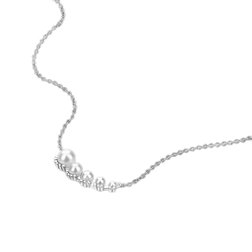 Collier ras du cou en zircone cubique et perles pour femme