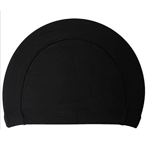 ETZRYSYB Gorro de natación de tamaño libre, tela que protege las orejas, pelo largo, deportivo, para piscina, para adultos, hombres, mujeres, deportivo, ultrafino, para adultos (Schwarz)