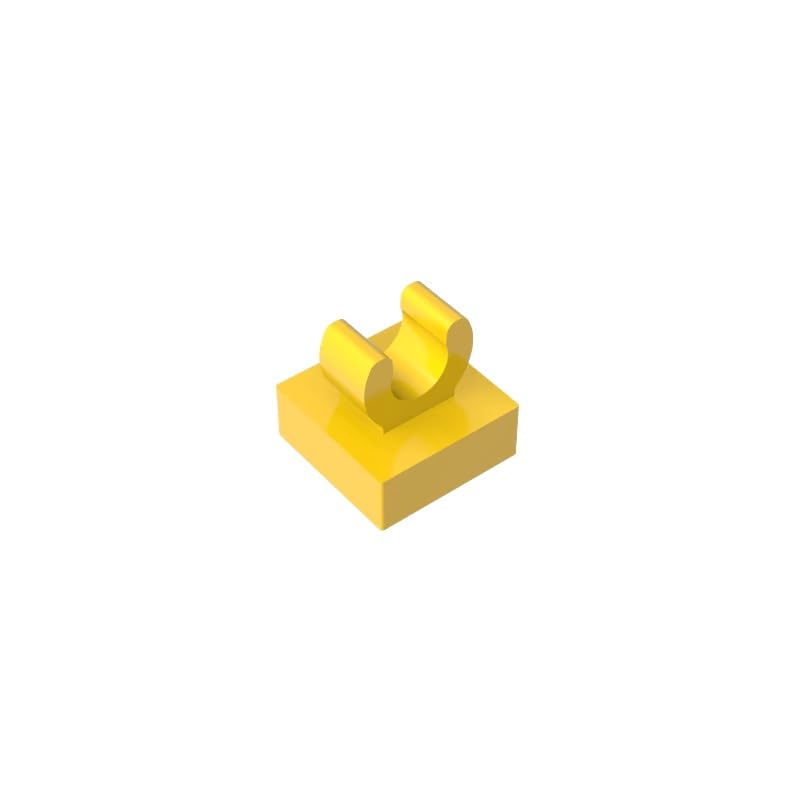 Gobricks 15712 Hinge Plate Tile Special 1x1 with Clip with Rounded Edges 50 Pieces GDS-818 Compatible with Lego Building Blocks Color:Yellow — image 1