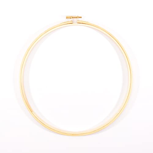 Vaessen Creative Tambour à Broder en Bois de Bambou, Ø25 cm, Cercle pour Attrape-Rêves, Cadre de...