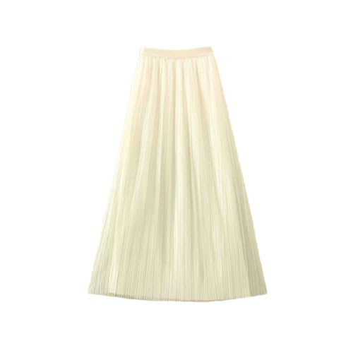 Women's Gradient Casual Pleated Skirt Elastic Waist Slim Midi Skirt