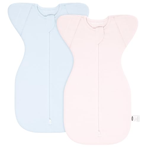 Image of MEXXI Baby Transitional Swaddle, 2 Pack Sleep Sack With Arms Up, 0.5 TOG