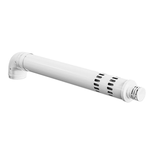 Image of CAMPLUX Horizontal Concentric Flue Kit 60/100 mm for GX318 Model – 90° Elbow, Wall Terminal Set, Aluminum Pipe, Fit for Gas Water Heater (11-14 L/min), VP90T