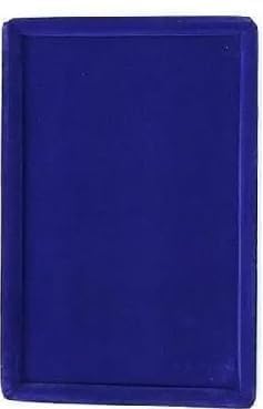 Image of Velvet Jewellery Display & Beading Tray | 12 x 9 Inch Organizer Tray for Necklaces, Bracelets, Cosmetics & Craft Storage | Soft Velvet Finish, Durable & Multipurpose (Pack of 1) (Blue)