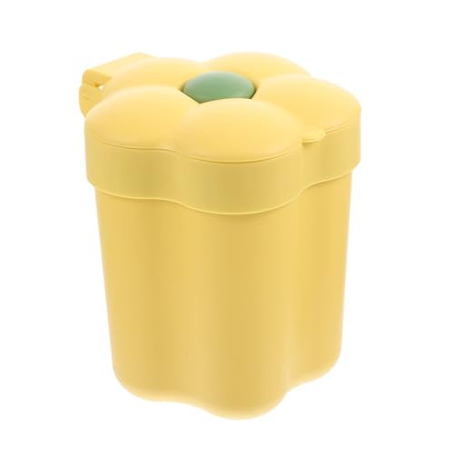 Image of Cabilock Flower Shaped Mini Trash can with Lid Small Desktop Trash can Cartoon Garbage can for Desk Bedroom Office Study Table Top Waste .51 X 4.72 X 4.72 in