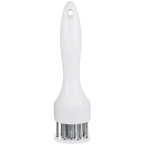 Image of Meat Tenderizer Tool, Stainless Steel Needle Ultra Sharp Blades, Better Tool for Tenderizing Beef Chicken Steak Veal Pork Poultry BBQ & Marinade Than Hammer Mallet (White)