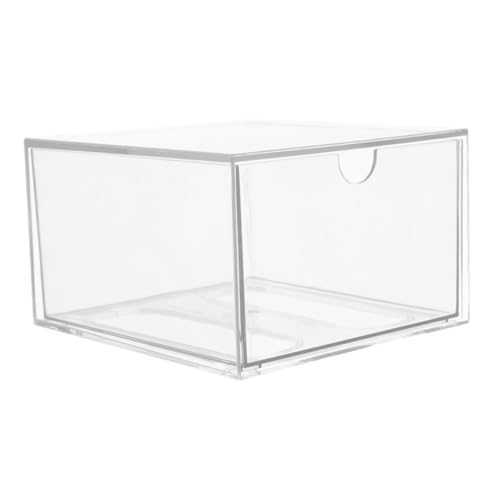 IWOWHERO Acrylic Stackable Drawer Cabinet Transparent Makeup Storage Box Clear Cosmetic Organizer for Bathroom Vanity Adaptable Storage for Beauty Supplies and Accessories
