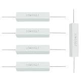 Seimneire 10w 10 Ohm Ceramic Cement Resistor, Wire Wound Power Resistor Assortment Used in Computer, TV Set, Apparatus (5 Pcs)