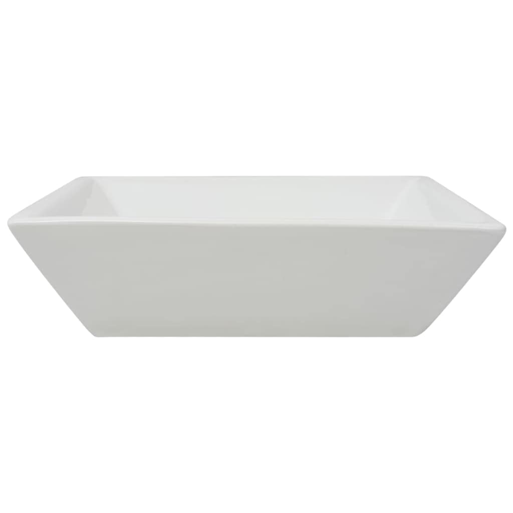 vidaXL Umywalka ceramiczna, kwadratowa 41,5 x 41,5 x 12 cm, biała