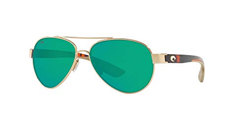 Costa Del Mar Polarized Sunglasses Womens - Loreto Aviator Designer Sunglasses for Women with 100% UV Protection - Size 56 - Rose Gold/Green Mirror 580G - Image 2