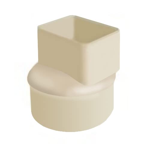 First Plast - Gouttière PVC 33 demi-ronde - Manchon pour tube descente gouttière - 82x56 mm - Sable - Ø100 -