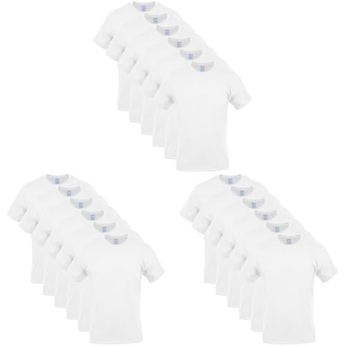 Image of Gildan Men's Crew T-Shirts, Multipack, Style G1100, White (18-Pack), Medium