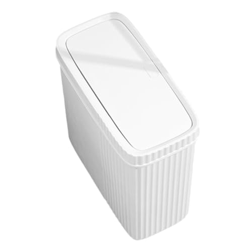 Caneca de basura rectangular blanca para baño miniatura 7