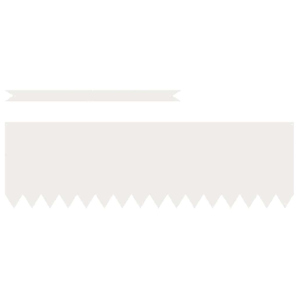 Lot de 20 bordures de pelouse en métal blanc en acier revêtu par pulvérisation pour jardin, 100 x 0,05 x 30 cm, bordure de pelouse robuste pour parterre de fleurs et aménagement paysager