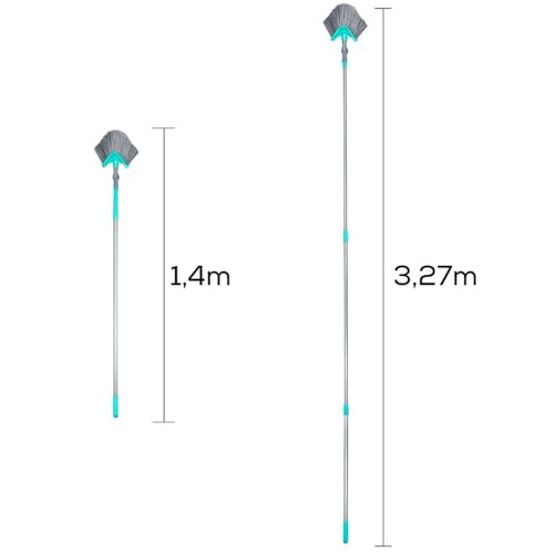 Vilde Teleskop-Staubbürste Teleskopbesen Eckbesen Spinnenfeger Spinnwebenreinigung dreieckig 140-327 cm
