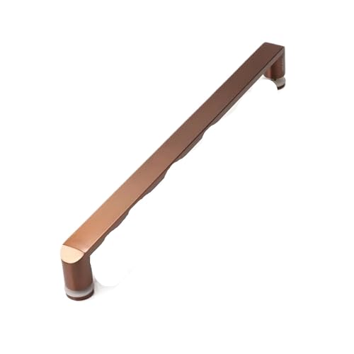 Genérico Manilla De Puerta Corredera Acero Inoxidable 304 Con Paso Orificios 440 Mm Y Manija Lateral Simple (XYLS-035)(Brushed Rose Gold)