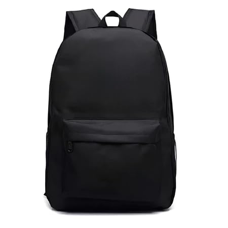 Mochila Escolar Estampada Com Varias Frases e Lisa (Preto, Grande)