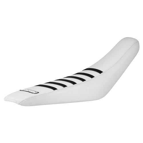 Enjoy Mfg Seat Cover - Compatible Fit for Talaria XXX E-Bike Electric Motorcycle #407 Black Ribs (White Sides/White TOP/Black Ribs)