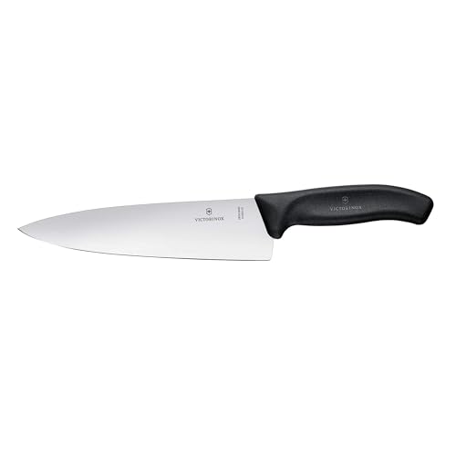 Victorinox Swiss Classic Chuchillo de chef, para Trinchar, Afilado recto, Hoja extra afilada, Acero inoxidable, Swiss Made, Negro