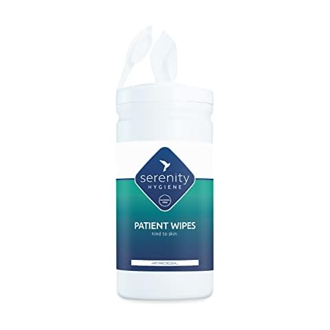 Serenity Hygiene Patient Wipes - Skin Safe Cleansing Wipes Manufactured in UK Refillable Tub Cover