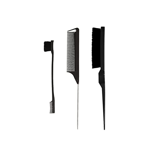 3 Pedazo Cepillo Peine Cola de Rata, Peine Cola de Rata con Punta, Peine de Cola de Rata, Para La Sala de Estar de Peluquería, Mujeres, Hombres, Niños Cover
