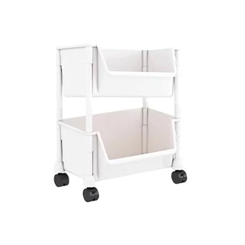 ポータブルスリムライン本棚可動棚ブレーキキャスターと狭いスペース用のフック付きポータブル狭い収納棚階段スペース利用者