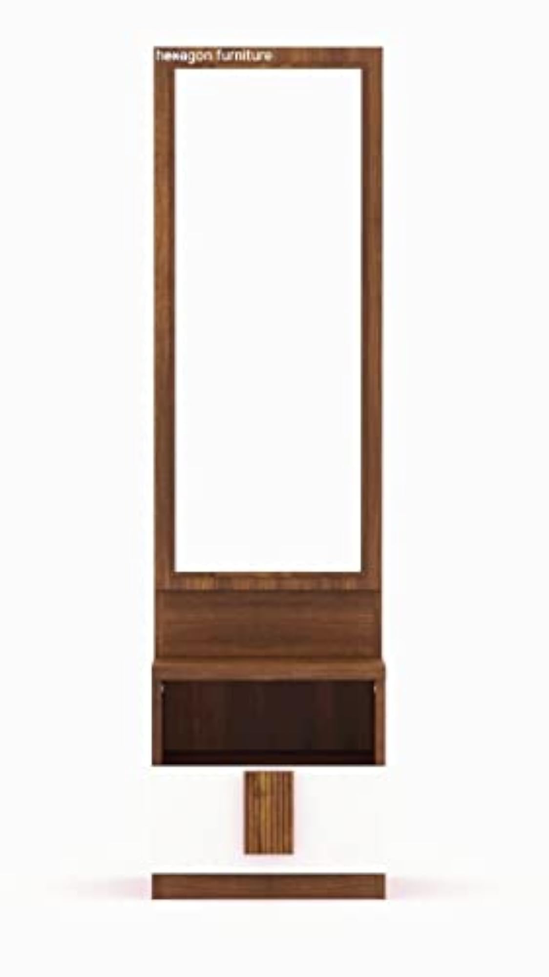 Engineered Wood Dressing Table with Mirror and Storage, Light-Brown