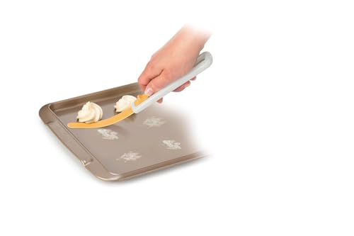 Image of Cake Smoothing Spatula with Sliding Blade | Cake Release Tool | Retractable Cake Spatula | Cake Side Scraper | Flexible Silicone Spatula | Flat Spreader | for Baking (Pack of 1,Multicolor)