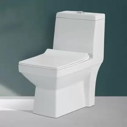 KrissKross Premium Western Floor Mounted One Piece Water Closet Ceramic Western Toilet/Commode With Soft Close Seat Cover For Lavatory, Toilets S-Trap Outlet Is From Floor (White) (B0CT5W41CM) Amazon Price History, Amazon Price Tracker