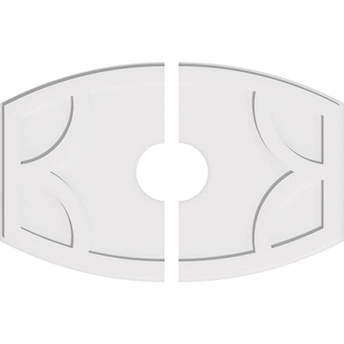 Image of Ekena Millwork CMP40X26KY2-07000 Kailey Architectural Grade PVC Contemporary, Two Piece Urethane Ceiling Medallions 40 inchW x 26 5 /8 inchH x 7 inchID x 21 1 /2 inchC x 1 inchP