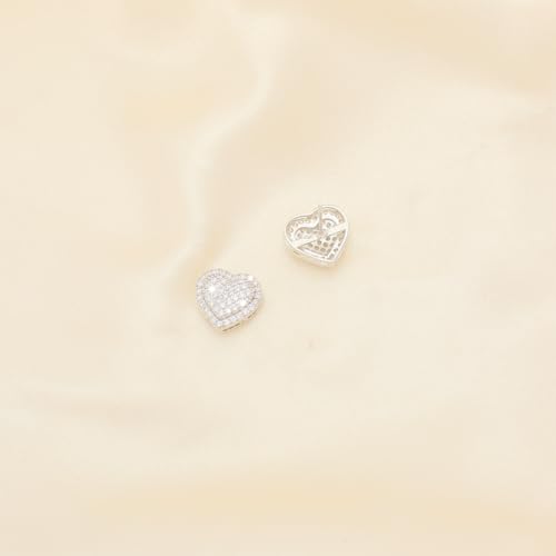 Rhinestone Heart Shape Glitter Crystal Stud Earrings for Women,Sparkly Elegant Wedding Prom Earrings Jewelry Gift3