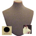Men's Tie Display, Ivory, W/ Black Metal Neck Block