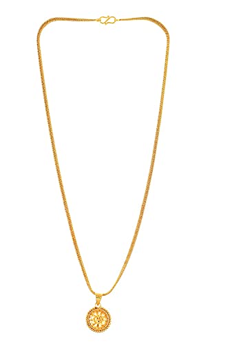 Image of Handicraft Kottage 1 gm Micro Gold plated Stylesh Modern Brass Chain Pendant locket Necklace for Men,women and kids Ganesh ganapti ganpati bappa (Style6)