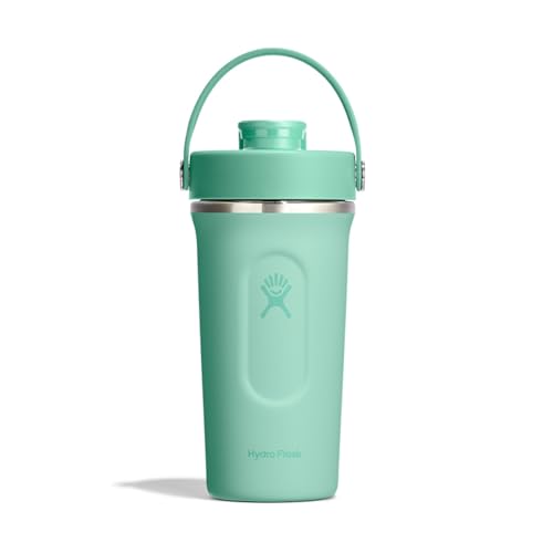 Image of Hydro Flask Shaker Bottle - Insulated Stainless Steel Gym Bottle for Pre Workout & Protein 24 Oz Mermaid Green