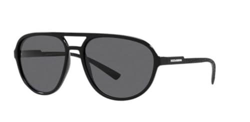 Dolce & Gabbana Men's Round Fashion Sunglasses, Matte Black/Dark Grey Polar, One Size