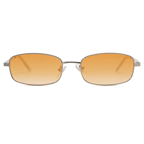 Image of SOJOS Trendy Rectangle Sunglasses Womens Mens, Retro 80s 90s Y2k Chic Narrow Thin Skinny Sunnies SJ1187