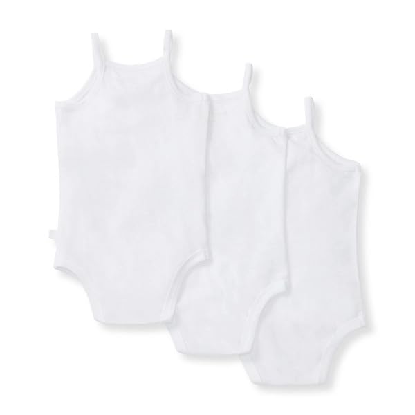 Burt's Bees Baby Girls' One-Piece Organic Cotton Camisole Bodysuits, 3-Pack2