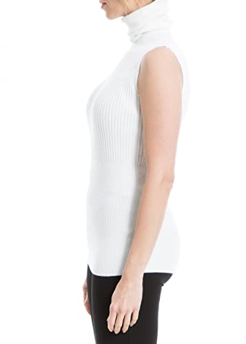 Image of Max Studio Women's Sleeveless Ribbed Turtle Neck Sweater