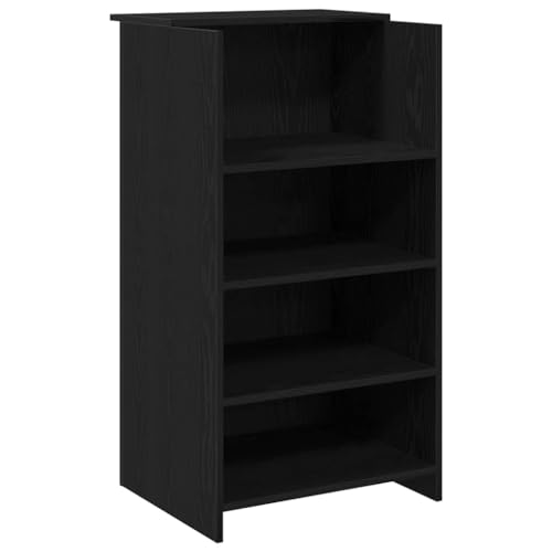 vidaXL Bureau de réception Noir 55x50x103,5 cm Bois d'ingénierie, comptoir de réception,...