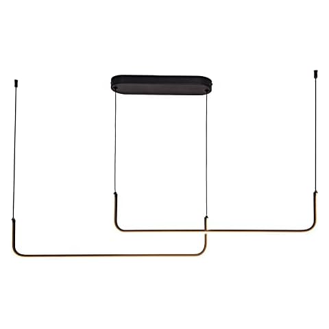 WillWant Modern Linear Pendant Light, LED Pendant Light, Suitable for Kitchen Island, Living Room, Bathroom, Bedroom, 3000k, Black Cover