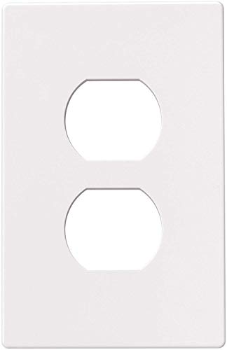 Eaton Pjs8W Polycarbonate 1-Gang Screwless Duplex Receptacle Mid Size Wall Plate, White, Sold As 4 Pack #TOP1