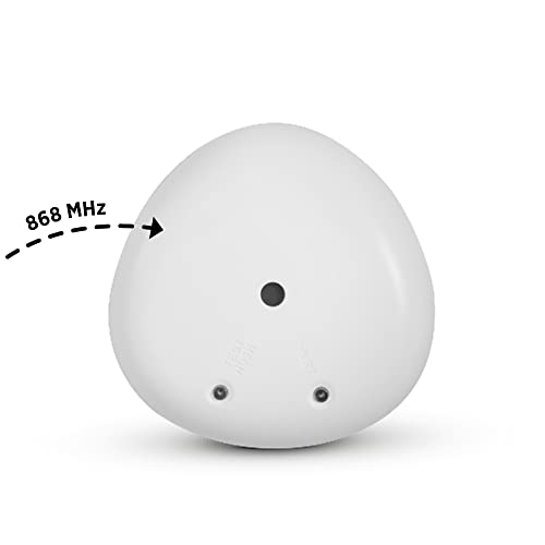 Housegard Pebble Link Rauchmelder Vernetzt |1er Set|SA703|Skandinavisches Design|Funkrauchmelder mit 10-Jahres-Batterie|Feuermelder mit Klebepads|DIN EN 14604 Zertifiziert|Test-/Stummschalttaste